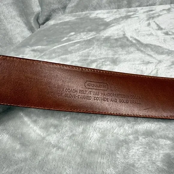 Coach Black Leather Belt with Gold Buckle - Picture 10 of 14